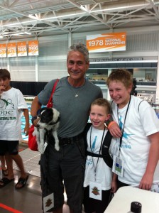 Zayne and Max with Greg Lougainis